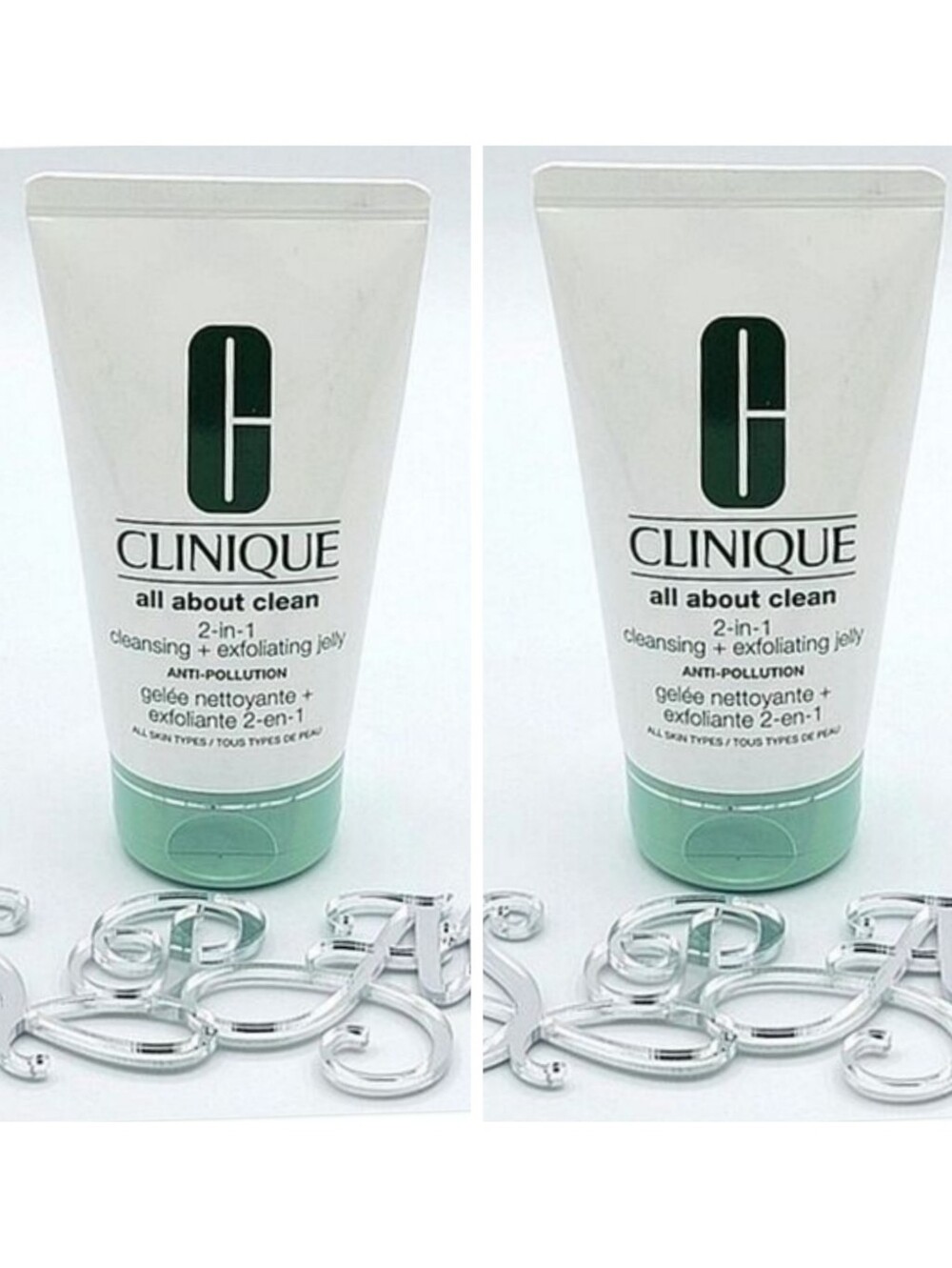 TWO Clinique All About Clean 2-In-1 Cleansing & Exfoliating Jelly NEW #1250/1251
